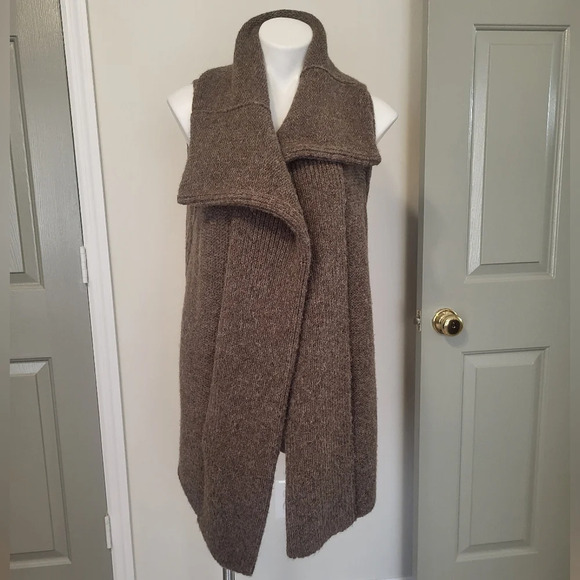 Brochu Walker Soft Alpaca Blend Cowl Neck Sleeveless Sweater Cardigan Vest(XS) - Picture 2 of 8